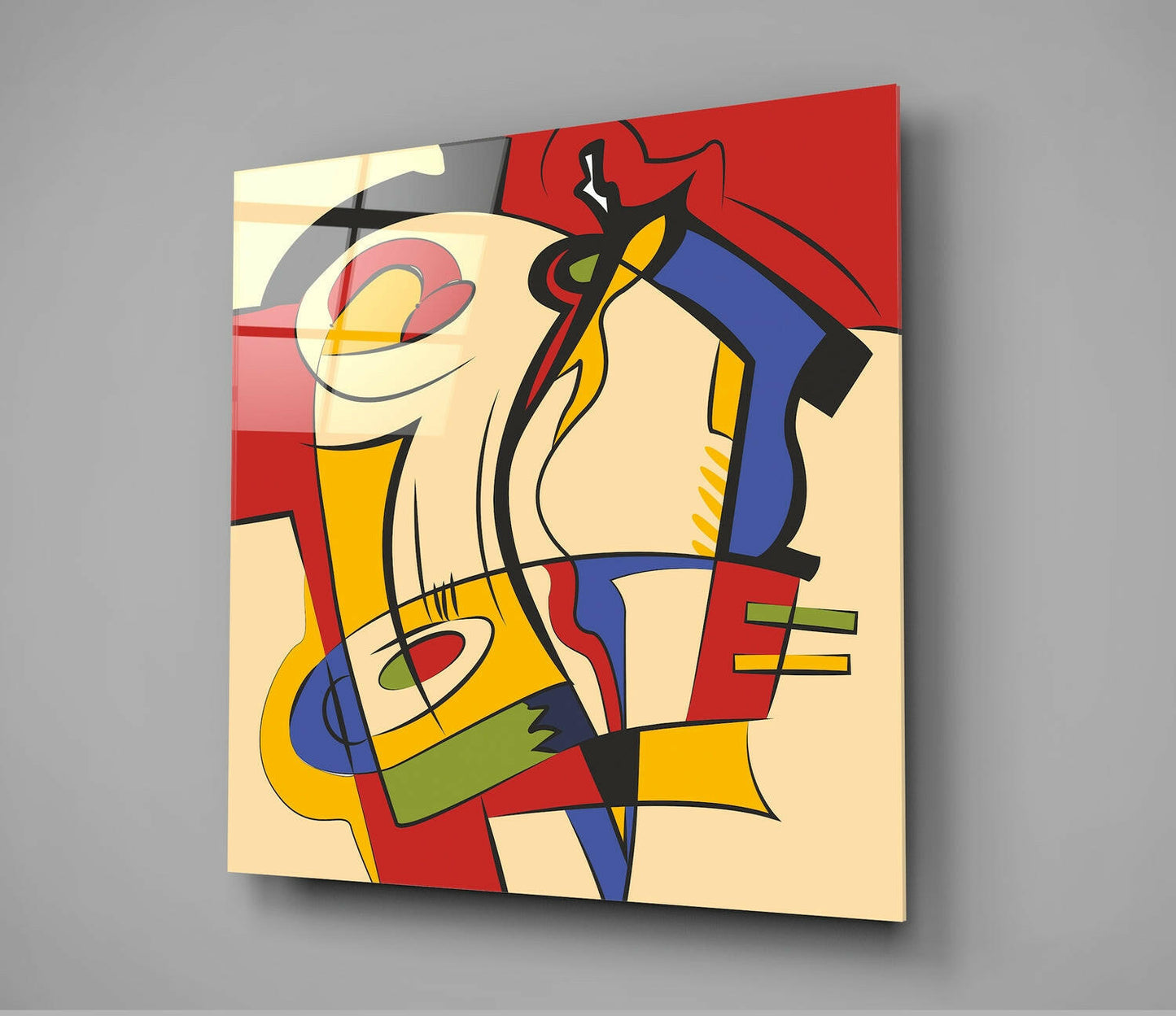 Vibrant Pop Expression Glass Wall Art