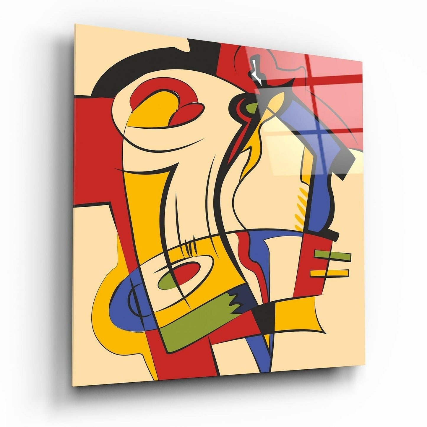 Vibrant Pop Expression Glass Wall Art