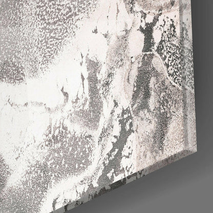 Rose Gold and Gray Marble Glass Wall Art