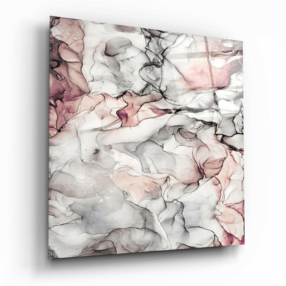 Blush Pink Ink Marble Glass Wall Art