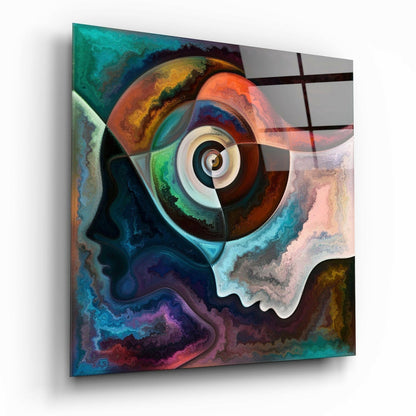 Marbled Eye Swirl Profile Abstract Glass Wall Art
