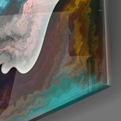 Marbled Eye Swirl Profile Abstract Glass Wall Art