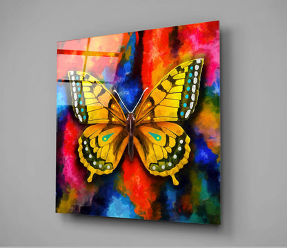 Yellow Swallowtail Butterfly Glass Wall Art