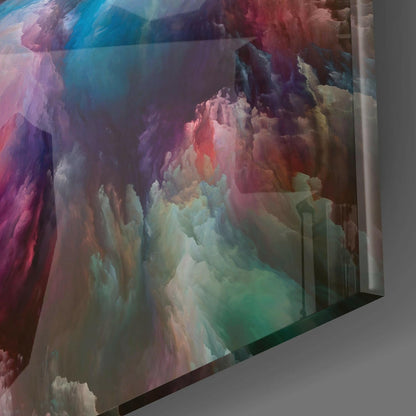 Vibrant Cloud Horizon Rainbow Glass Wall Art