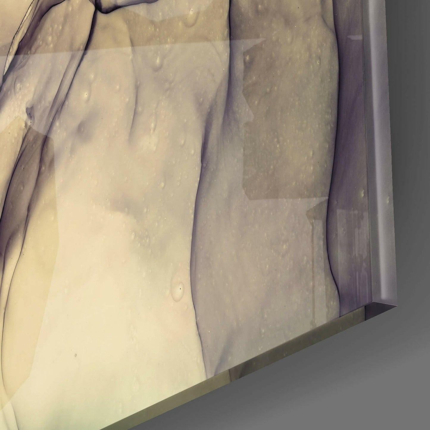 Olive And Mauve Flowing Marble Glass Wall Art