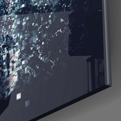 Pixel Dispersion Astronaut Glass Wall Art