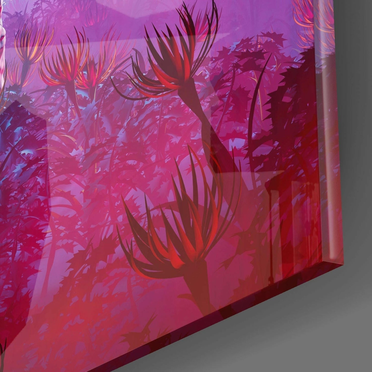 Astronaut Pink Nebula Butterfly Glass Wall Art
