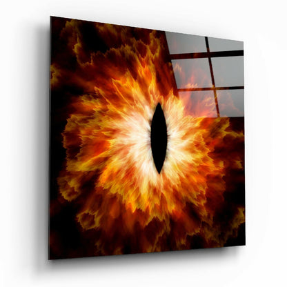 Fiery Flame Burst Eye Glass Wall Art