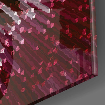 Crimson Radial Burst Explosion Glass Wall Art