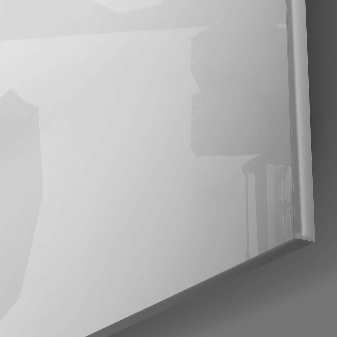 Low Poly Geometric World Map Glass Wall Art