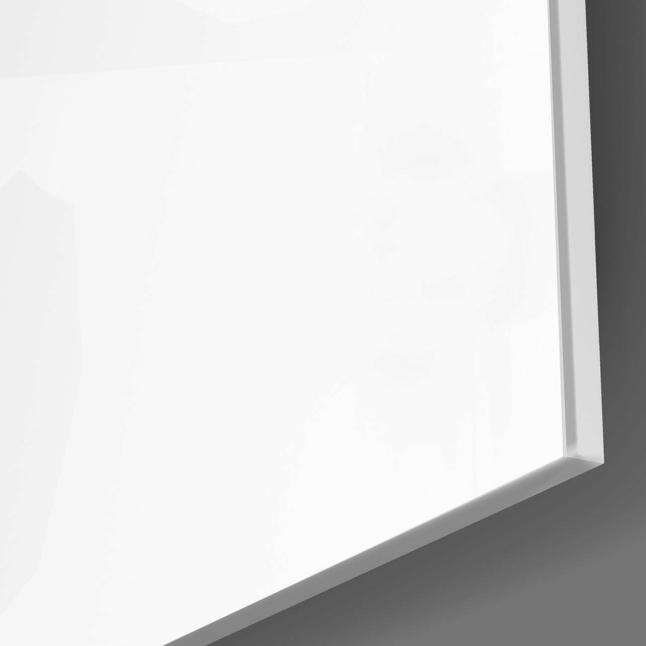Paint Splash Elephant Head White Glass Wall Art