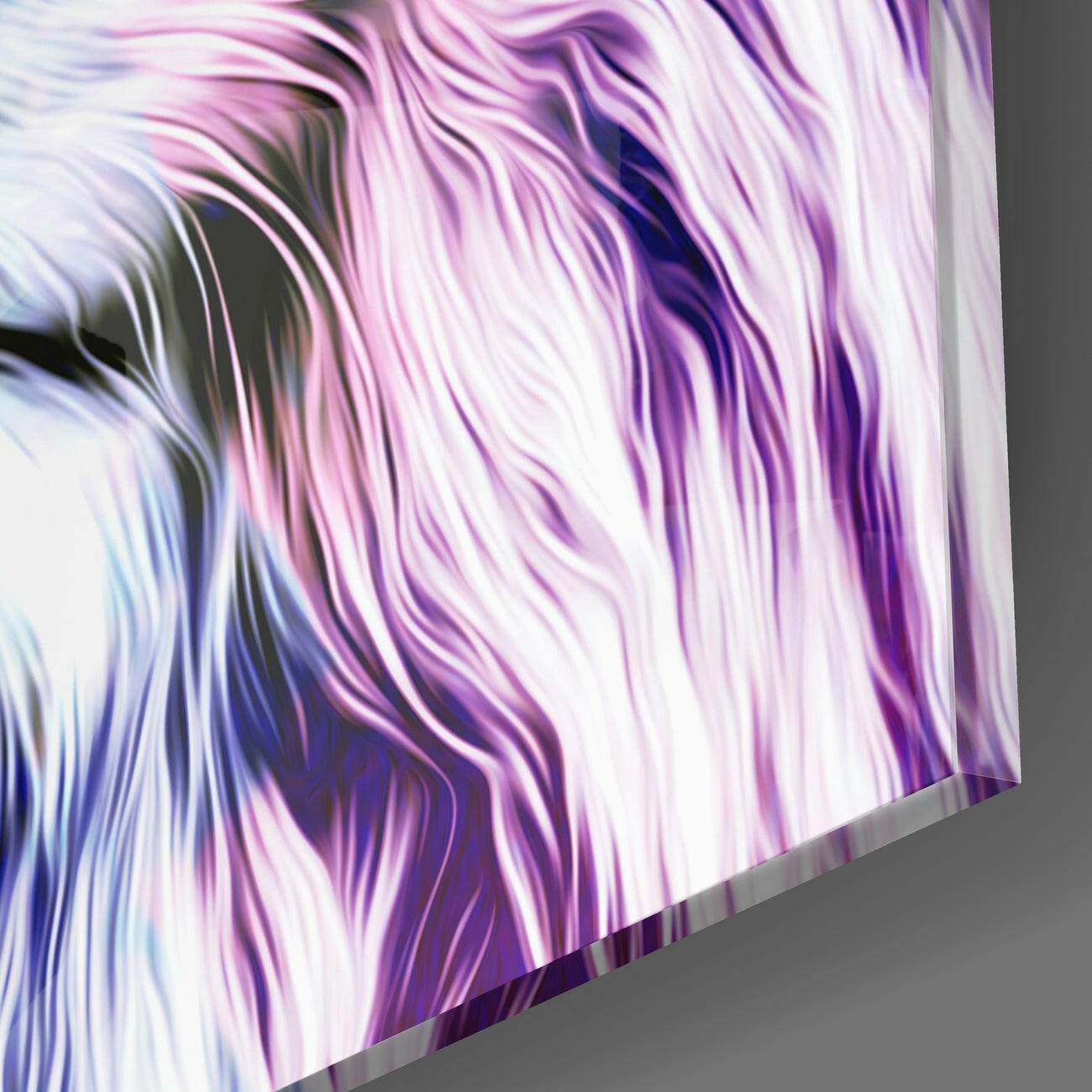 Turquoise Watercolor Lion Portrait Glass Wall Art