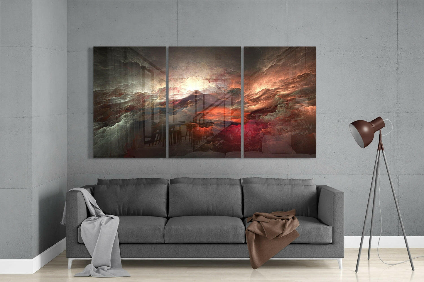 Smoldering Red Storm Clouds Glass Wall Art