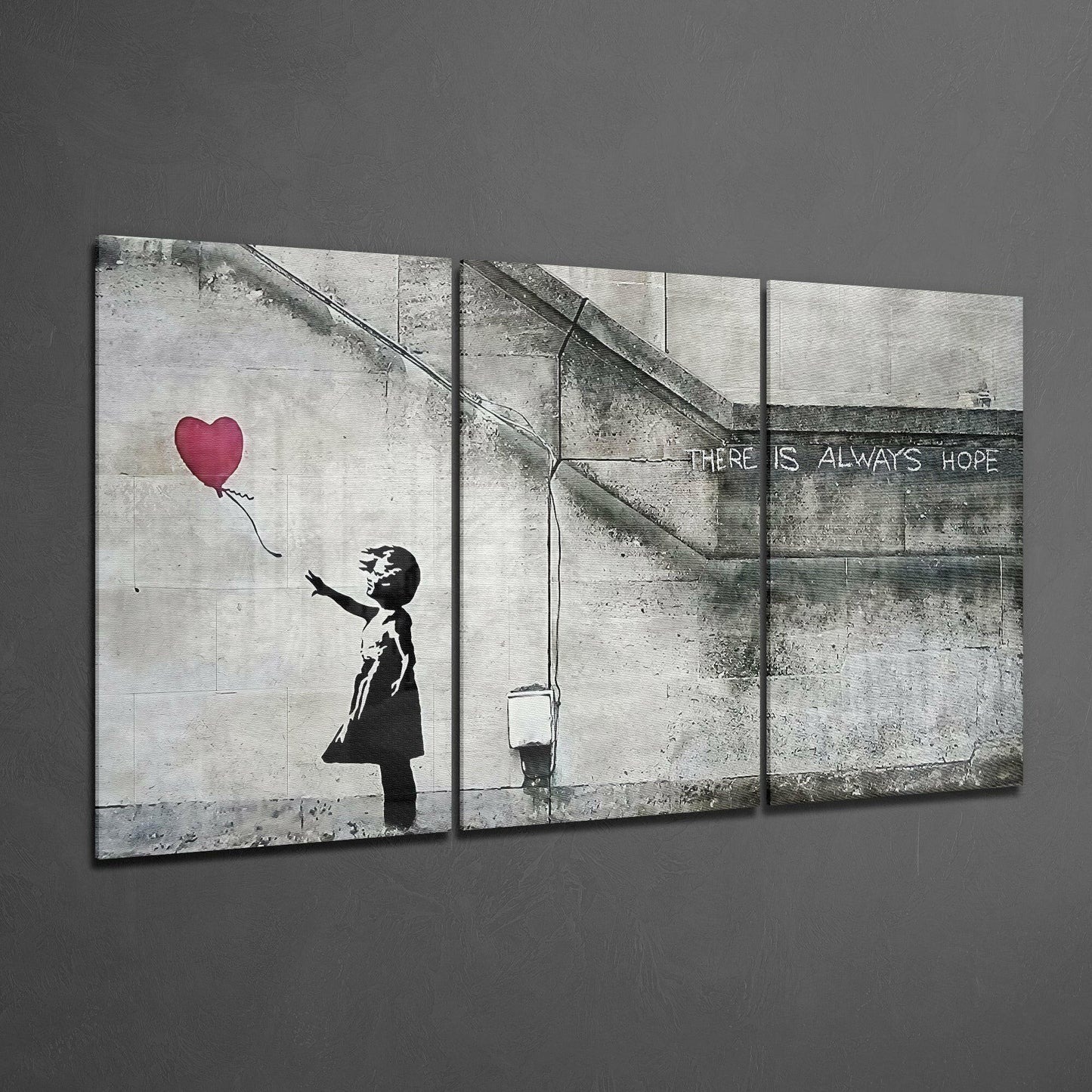 Heart Balloon Street Stencil Glass Art