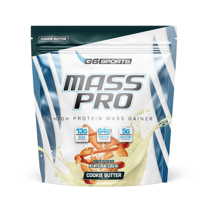 G6 Sports Mass Pro High Protein Mass Gainer — Cookie Butter, 14 Servings (Best By 10/2026)