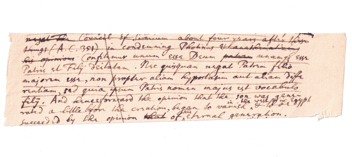 Isaac Newton Beckett Encapsulated Handwriting Removed from an Autograph Manuscript