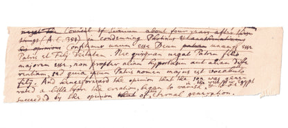Isaac Newton Beckett Encapsulated Handwriting Removed from an Autograph Manuscript