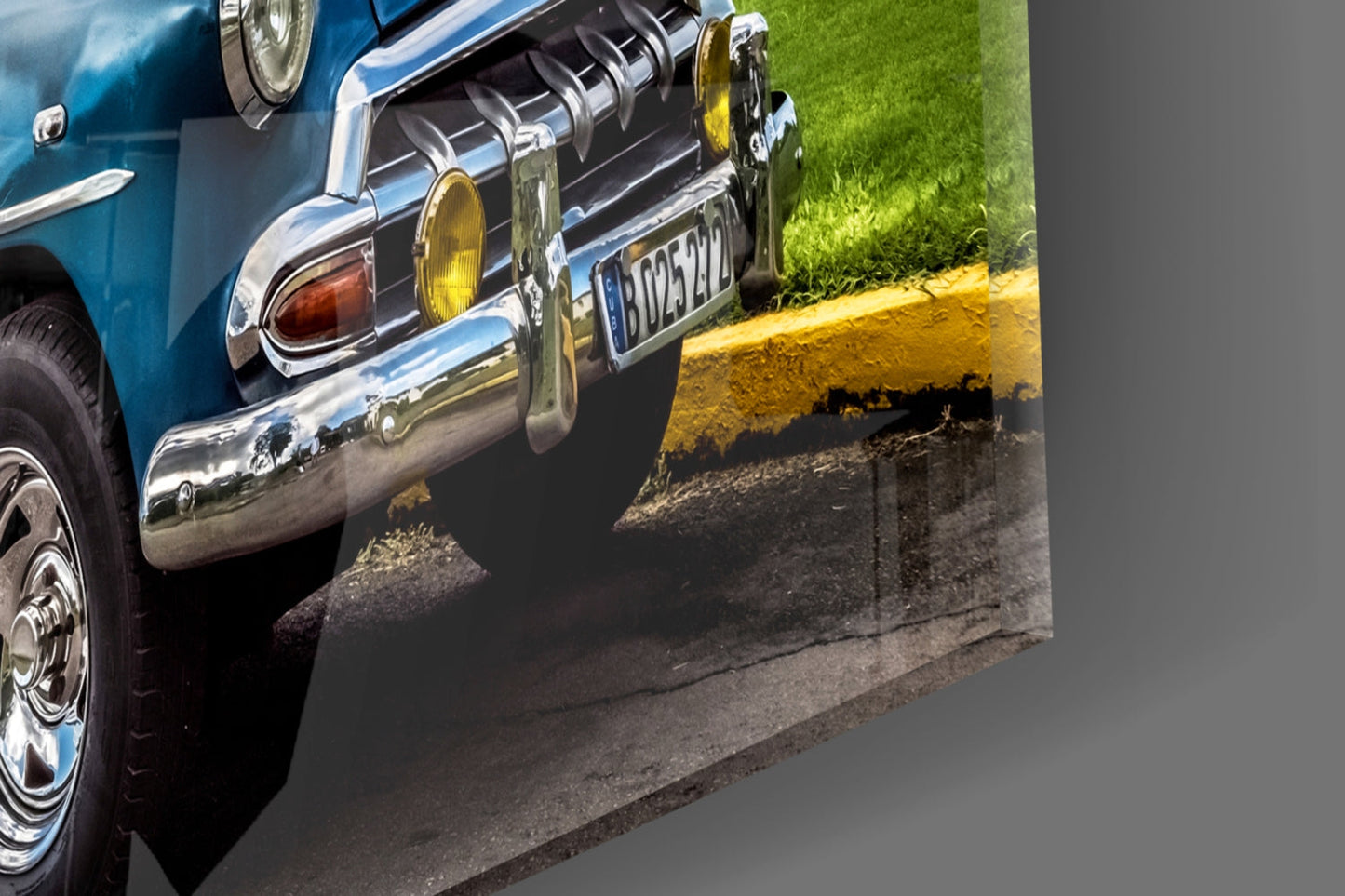 Vintage American Classic Car Glass Wall Art