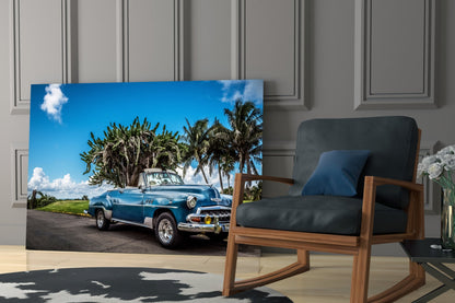 Vintage American Classic Car Glass Wall Art