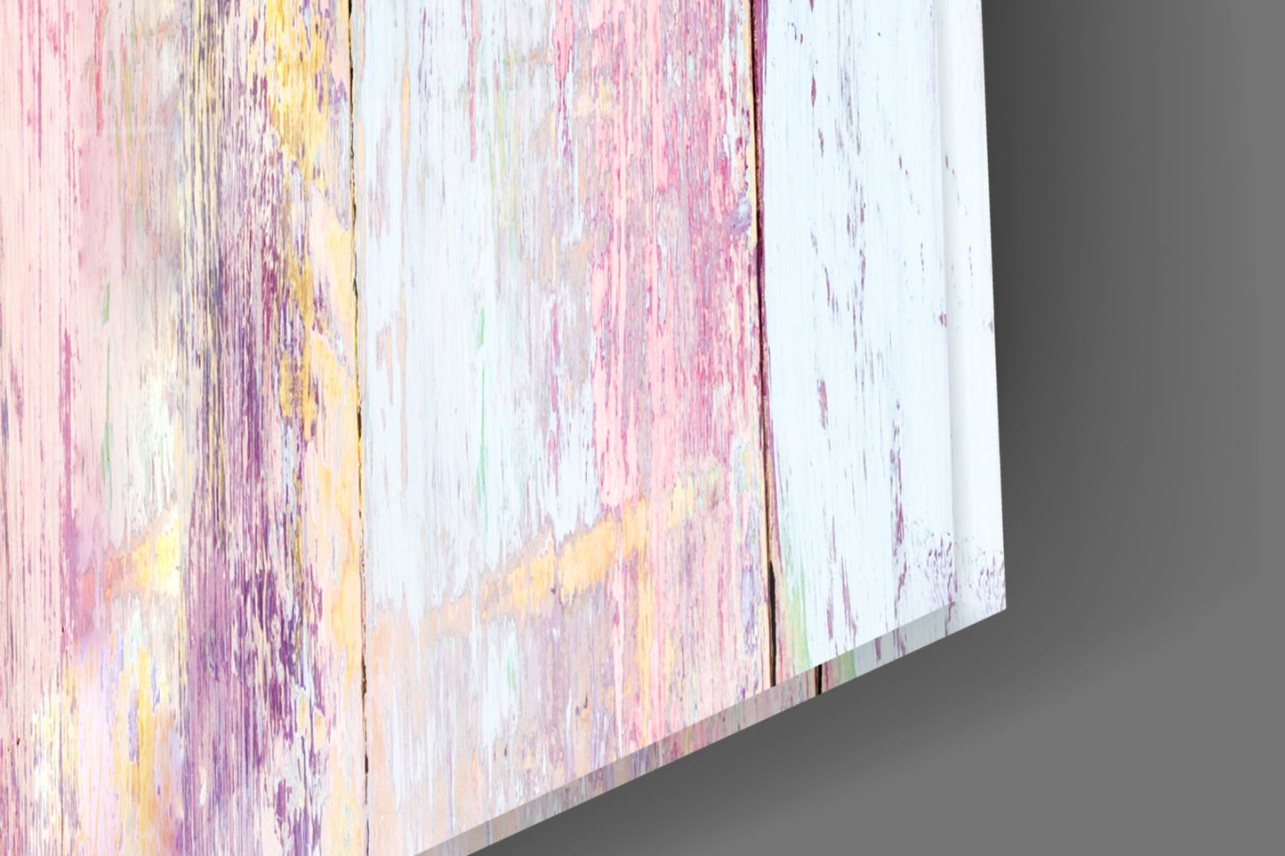 Pastel Painted Wood Planks Glass Wall Art