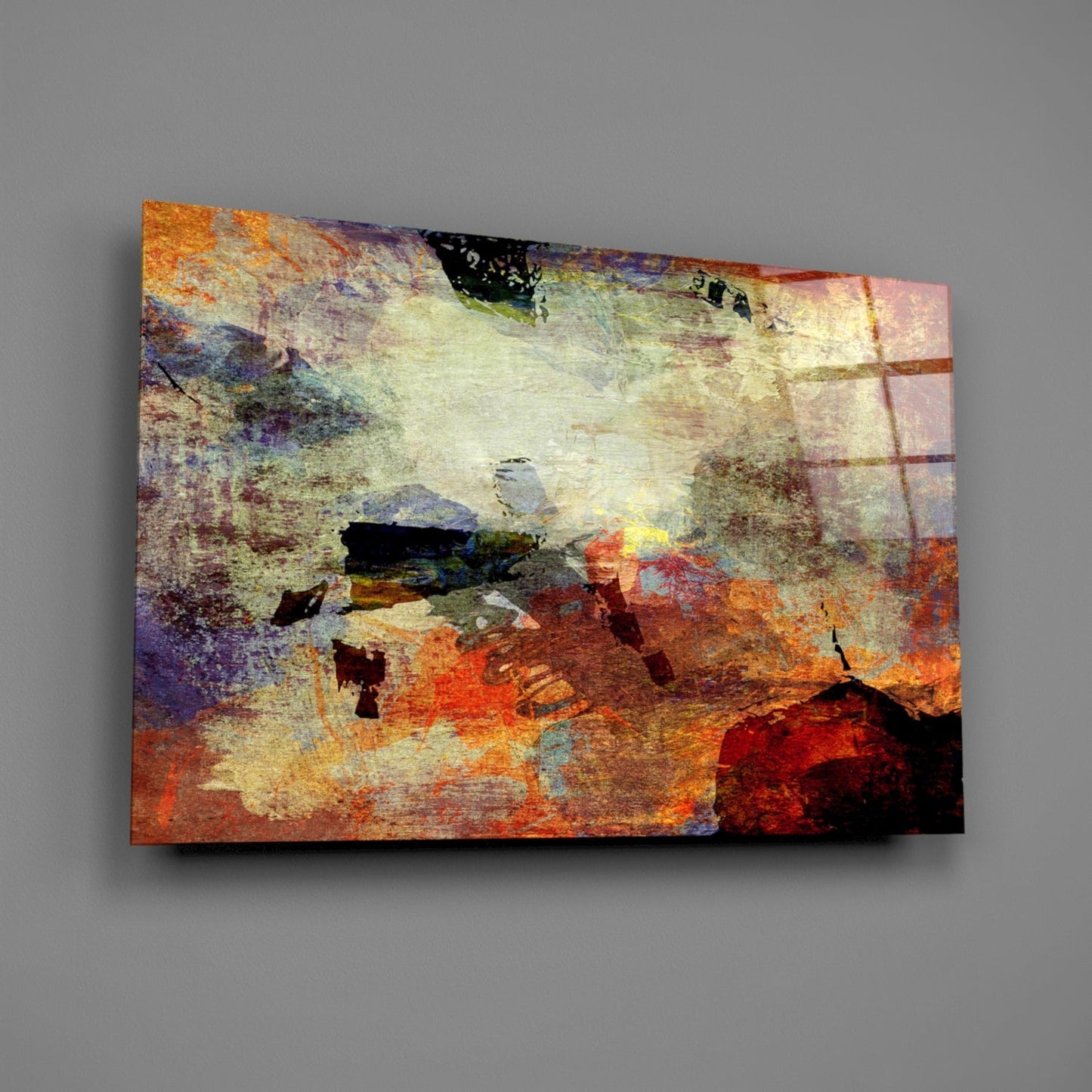 Rustic Earthtone Collage Glass Wall Art