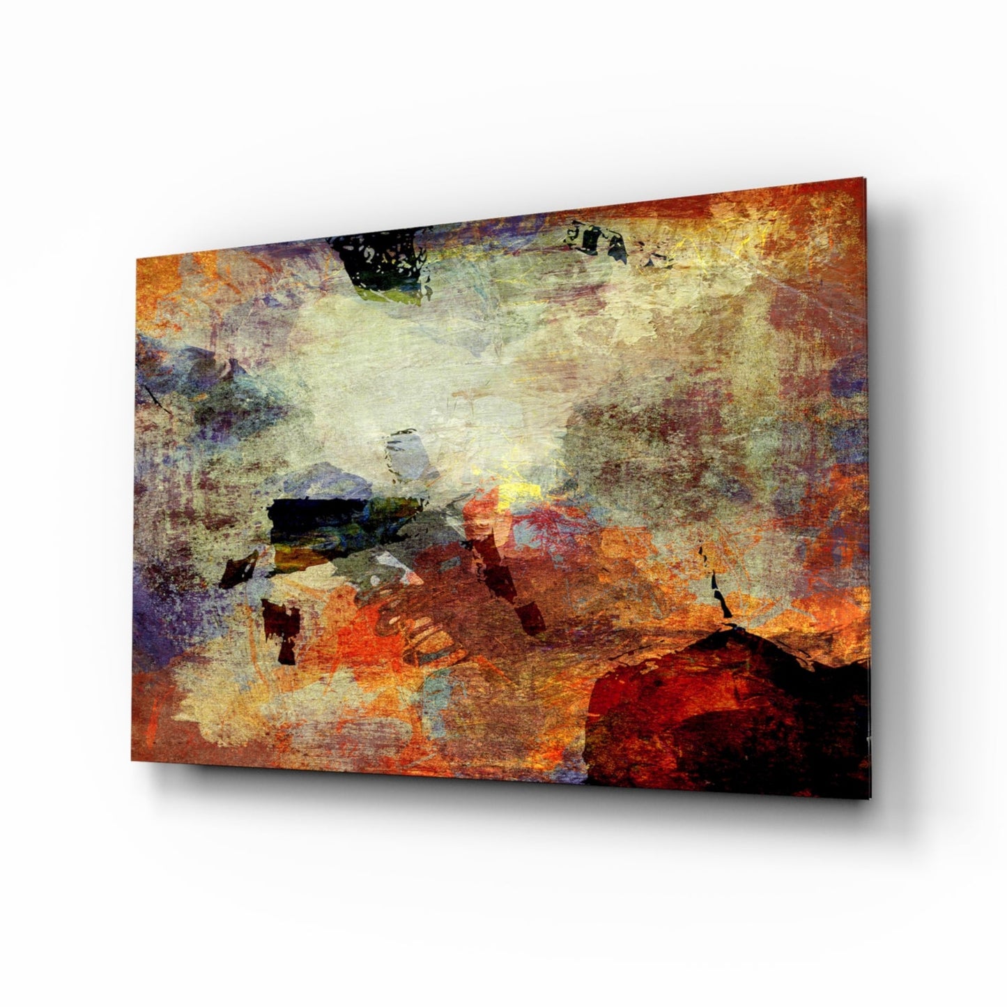 Rustic Earthtone Collage Glass Wall Art