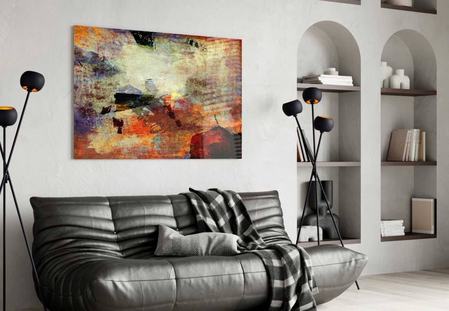 Rustic Earthtone Collage Glass Wall Art