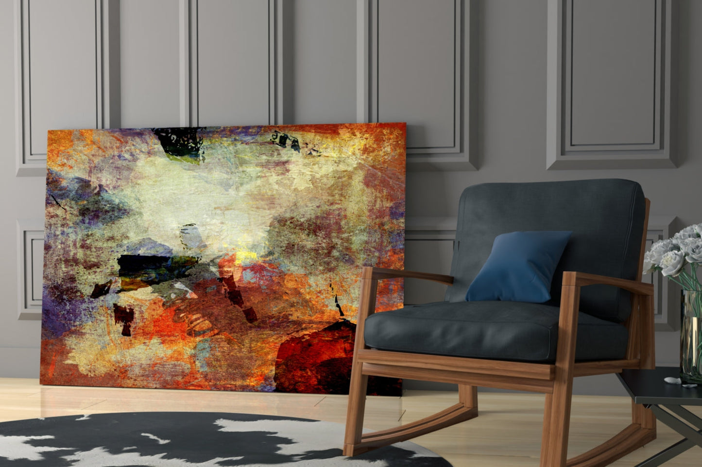 Rustic Earthtone Collage Glass Wall Art