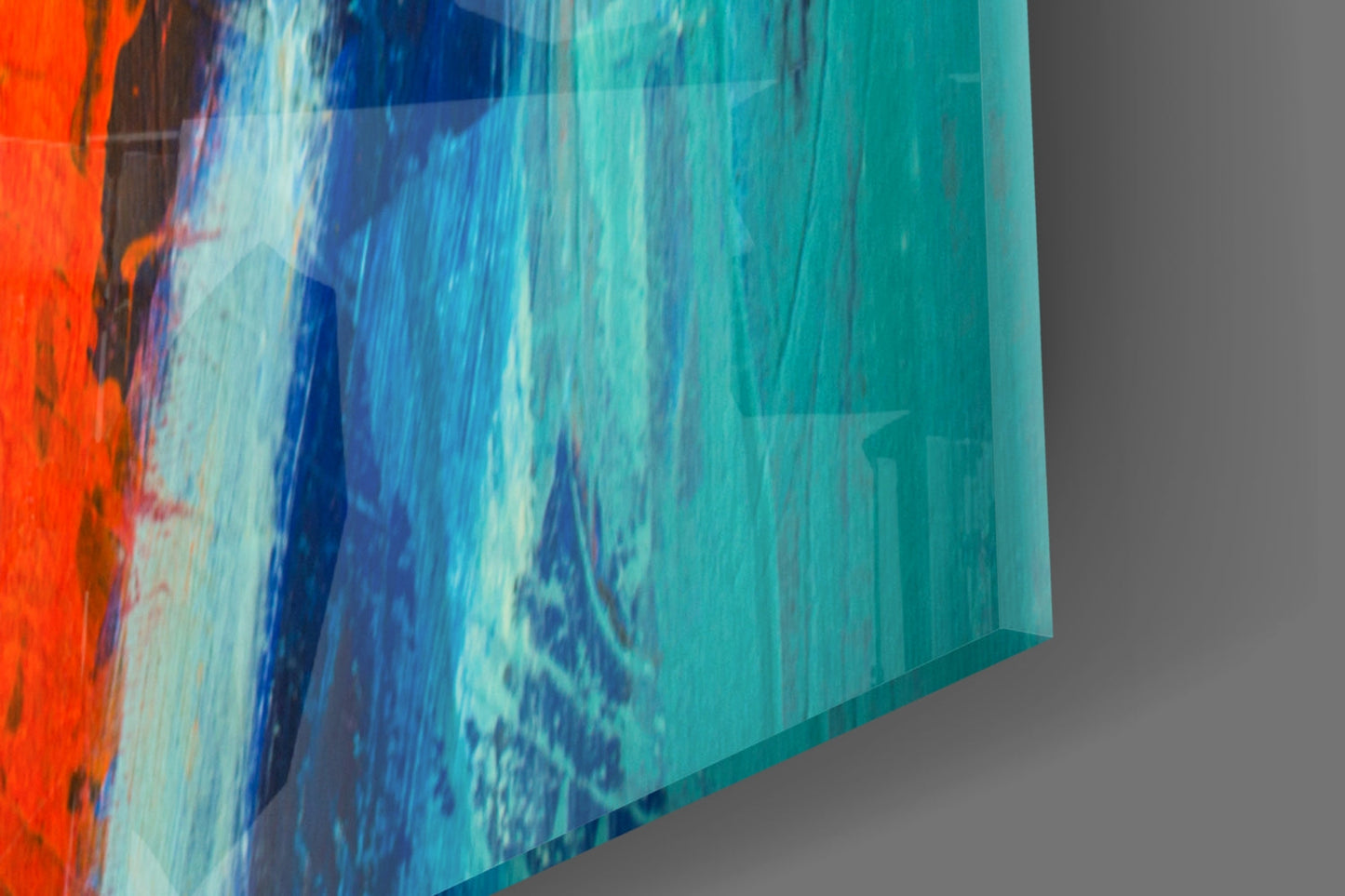 Vibrant Orange Blue Palette Glass Wall Art