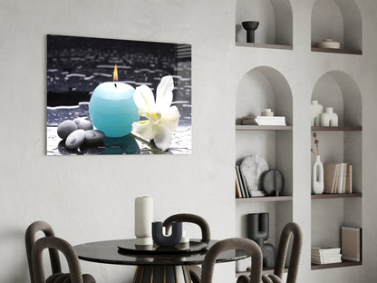 Spa Candle Orchid And Stones Glass Wall Art