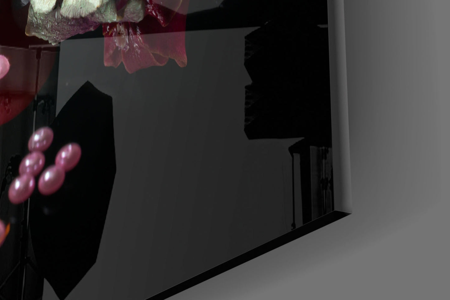 Red Candles Zen Stones Glass Wall Art