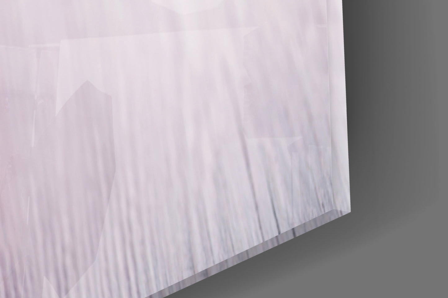 Close-up detail of translucent white glass panel showing embossed rope ball texture and vertical ridged surface.