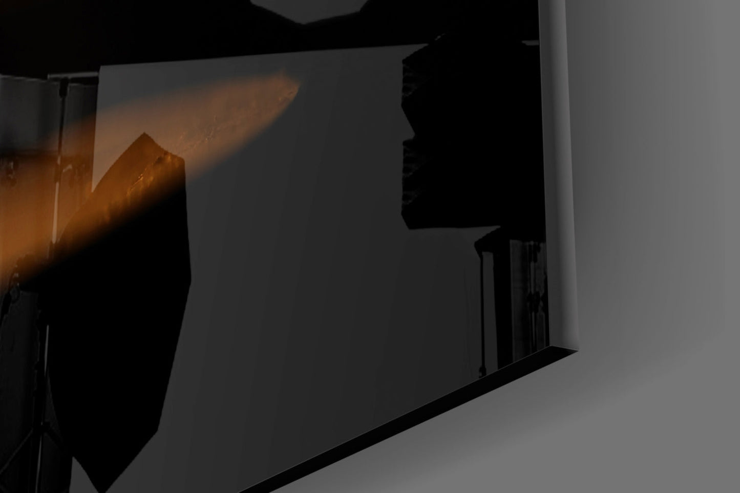 Single Flame With Golden Bokeh Glass Wall Art