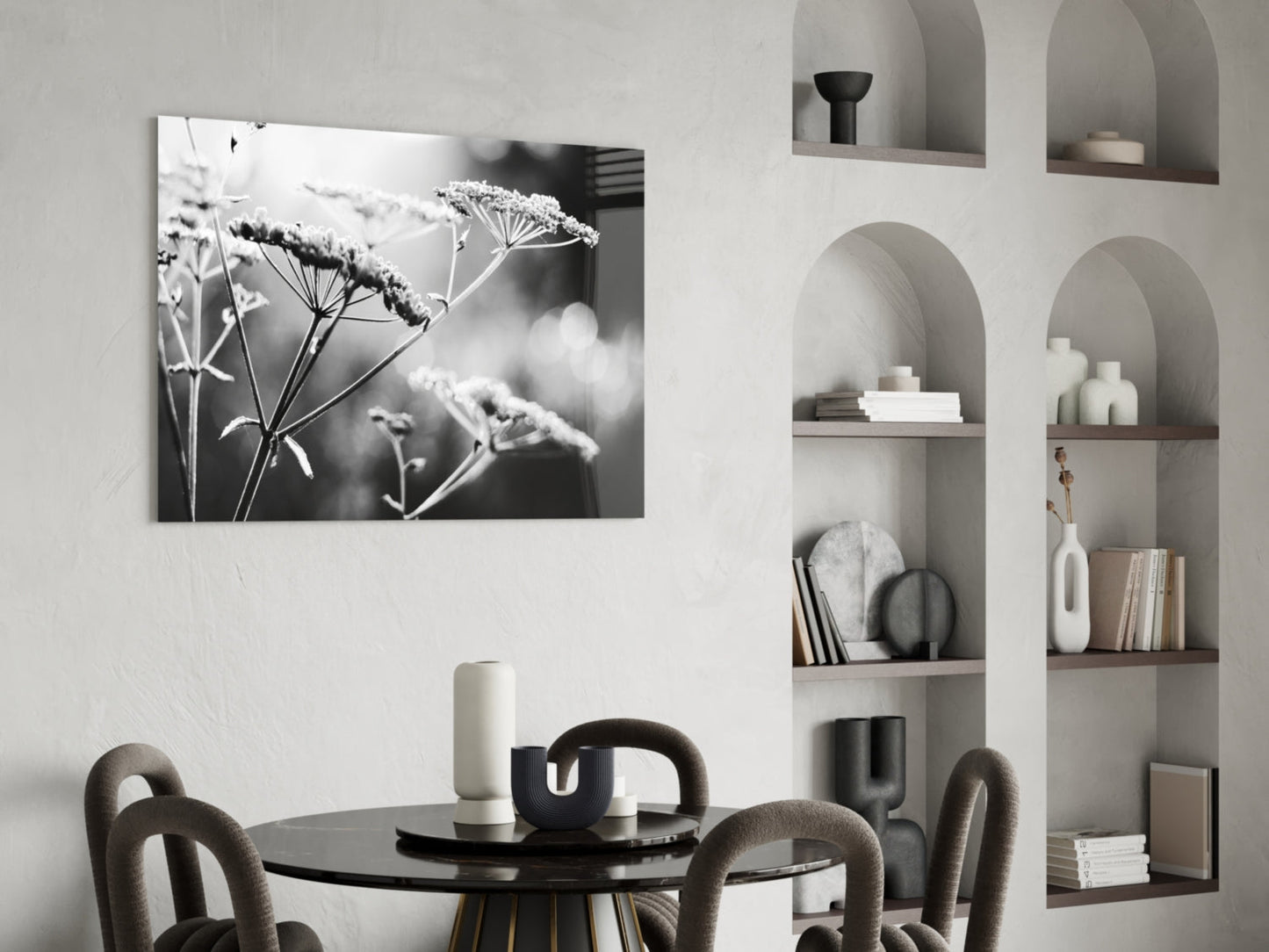 Frosted Wildflower Umbels Glass Wall Art