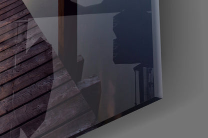 Foggy Sunrise Symmetrical Jetty Glass Wall Art