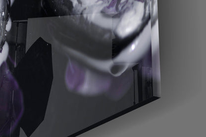 Magenta Orchids On Wet Zen Stones Glass Wall Art