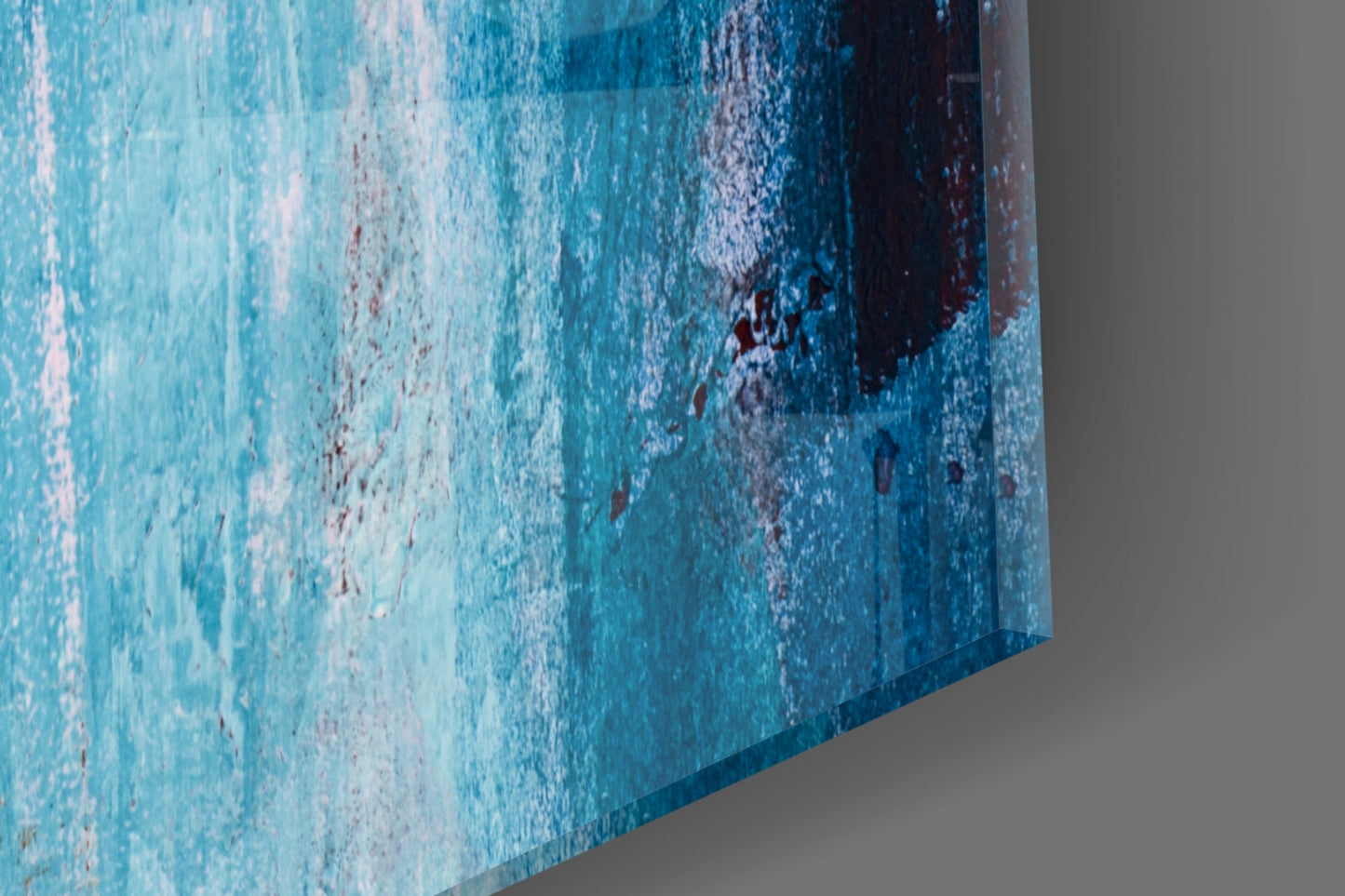 Turquoise Gold Textured Abstract Glass Wall Art