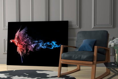 Parrot Smoke Fire Ice Glass Wall Art
