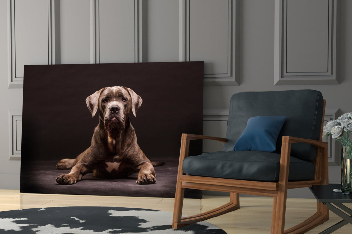 Cane Corso Studio Portrait Glass Wall Art