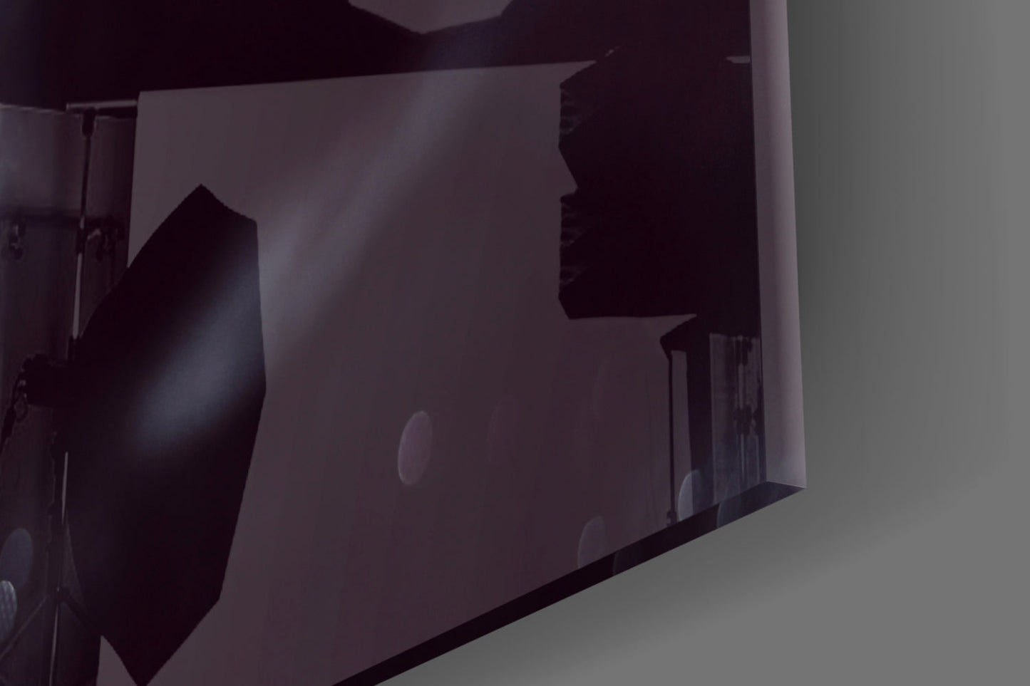 Silver Glitter Shadowed Woman Glass Wall Art