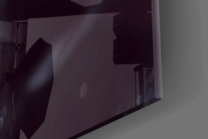 Silver Glitter Shadowed Woman Glass Wall Art