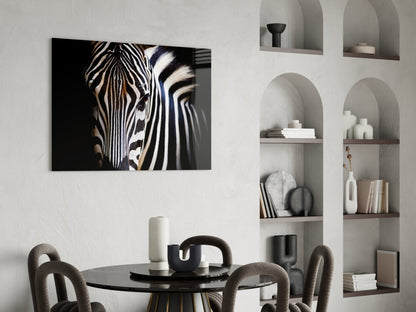 Warm Toned Zebra Head Glass Wall Art
