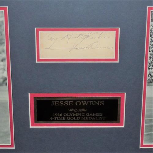 Jesse Owens Autographed USA Track 1936 Olympics Deluxe Framed Tribute Piece - JSA Letter