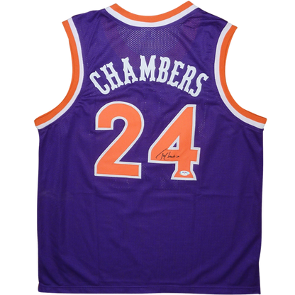 Tom Chambers Autographed Phoenix (Purple #24) Custom Jersey - JSA
