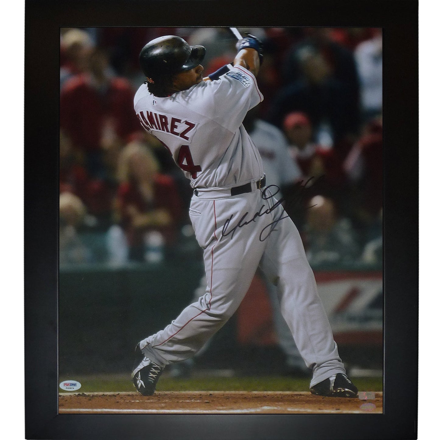 Manny Ramirez Autographed Boston Red Sox Framed 16x20 Photo - JSA