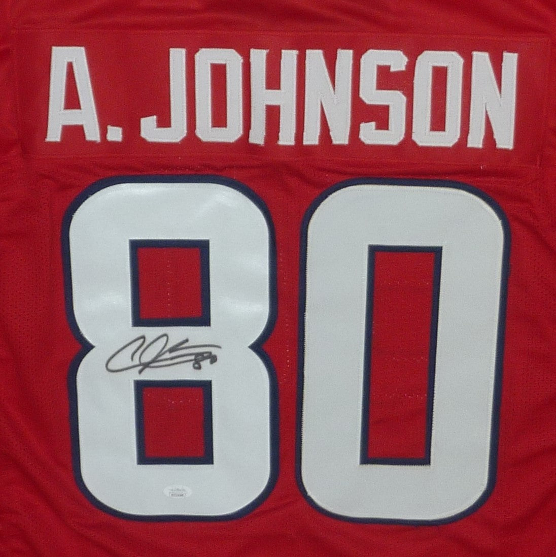 Andre Johnson Autographed Houston Texans (Red #80) Custom Jersey - JSA