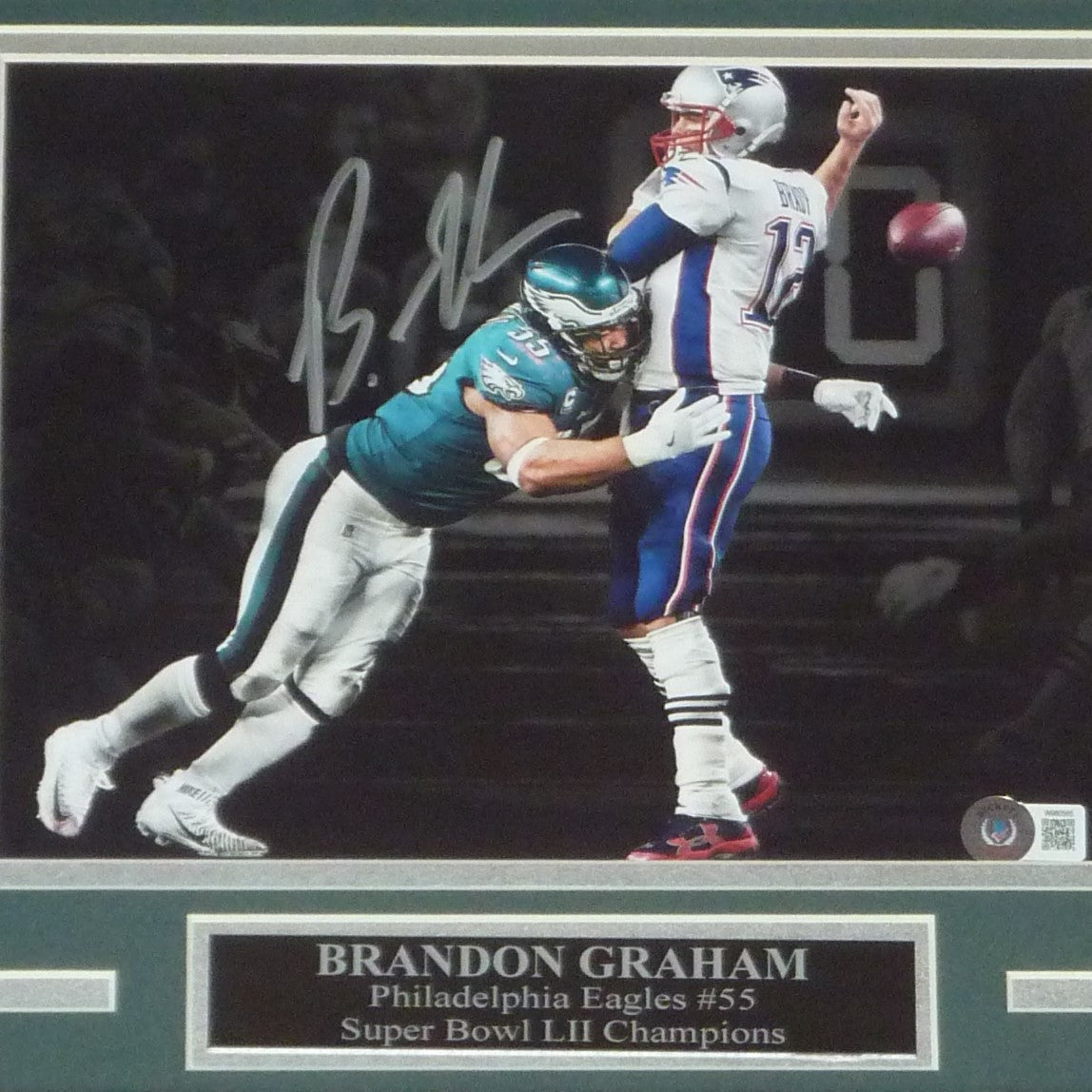 Brandon Graham Autographed Philadelphia Eagles (Super Bowl LII Sack Fumble) Deluxe Framed 8x10 Photo - Beckett