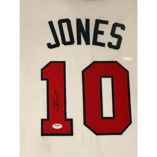 Chipper Jones Autographed Atlanta Braves (White #10) Framed Jersey - JSA