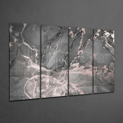 Gray Blush Pink Marble Glass Wall Art