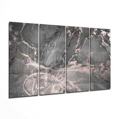 Gray Blush Pink Marble Glass Wall Art
